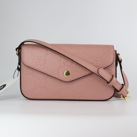 GUCCI Handbags - *NEW* Gucci Calfskin GG Super Mini Shoulder Bag Soft Pink
